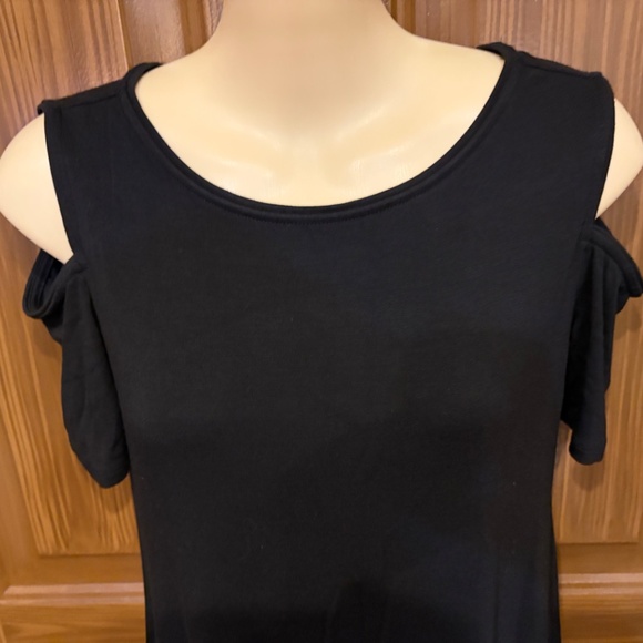 WHBM Black Sheath Dress Cold Shoulder Sleeves Women's XS - Picture 6 of 9